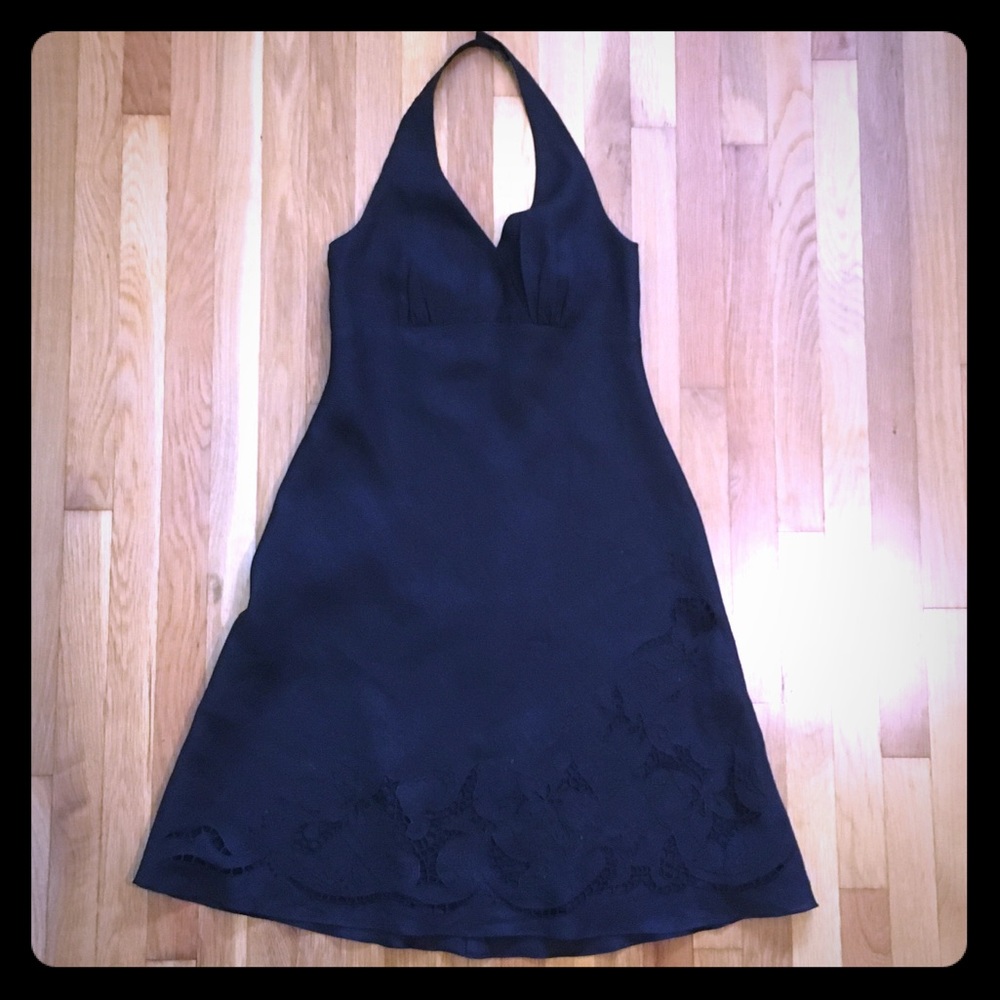 Ann Taylor black linen Dress sz 8